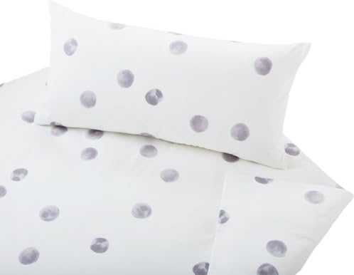 Cotonea Bio Satin Bettw??sche Tupfen Kissenbezug einzeln Farbe Platin Gr??? e 80x80 cm