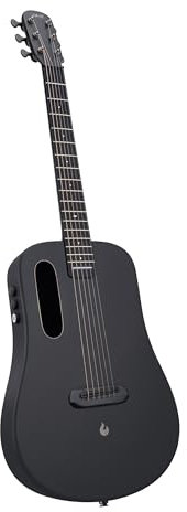 LAVA ME AIR Akustik-E-Gitarre, dünne und leichte Kohlefaser-Gitarren mit FreeBoost-Magneffekt, für Rechtshänder, 6 Stahlsaiten, Acustica-Gitarre für Erwachsene, Jugendliche und Anfänger, Schwarz