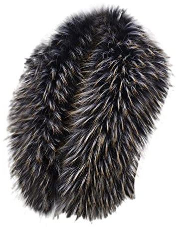 Pelzjacke - und Wintermütze Streifenkragen Schal für Wärme 1 Westen Damen Leicht (E, XXXL)
