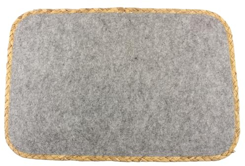 Macosa AS6848/H_x4 Tischset 4 STK. Filz Bast Hellgrau Platzsets modern abwischbar Tischdeko Matte Tischmatte Platzmatte Tisch-Unterlage Platzdeckchen (Hellgrau)