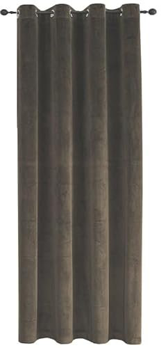 TiborTex Verdunkelungsvorhang Samt weich 140x145 cm Braun Ösen Vorhang Blickdicht abdunkelnd Gardine Ösenaufhängung
