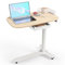 WALKINGDESK Beistelltisch C Form Höhenverstellbar mit Rollen, Mobiler Schreibtisch mit Schubladen, Kleiner Laptoptisch höhenverstellbarer, Pneumatisch Stehpult für Sofa Bett Wohnzimme, Eiche
