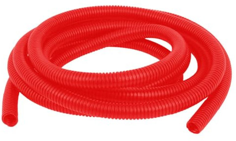 MOCNT Wellrohr Geschlossen Auto Kabelschutzrohr Kfz Kabelrohr Flexibel Isolierrohr Kabel Schutz Rohr Wellschlauch Kabelschlauch Kabelmanagement Rot Außen 21mm Länge 10meter
