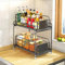 SOONHUA Rangement sous évier, 2 niveaux coulissants en métal pour cuisine, salle de bain, garde-manger, armoire de rangement