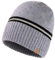 TOP-EX M/L/XL Unisex 50% Merinowolle Beanie Warme Wintermützen Doppellagige Strickmütze mit Reflektorstreifen Grau