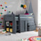 Lacy Kids Storage Bed Mid Sleeper Bed Blue, Grey, Pink and White (Grey)
