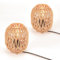 LIGKIN 2 Stück Gewebte Tischlampe Nachttischlampe Boho Style Lampenschirm aus Papierschnüren Tischleuchte Vintage Tischbeleuchtung Nachtlicht für Schlafzimmer Büro Lesen