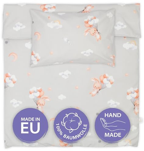 Kinderbettwäsche Baby Bettwäsche 100x135 cm aus Baumwolle - Kinder Set von Duvet Cover 100 x 135 und Kissenbezug 40x60 cm Junge und mädchen babybettwäsche bettbezug für Kleinkind Oeko-Tex