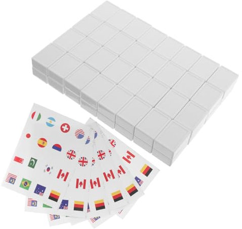 ERINGOGO 65stücke Länderkreisflags Weltspiel Eisenbahnspeletui Domino Mahjongflaggen Reise Geschenk Für Erwachsene