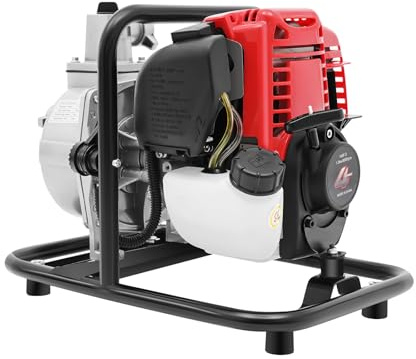 Garbenat Pompe à eau à essence 38cc, moteur 4 temps Motopompe à eau à essence, 1,2 kW Pompe de jardin autoportante, Débit 135 L/min | hauteur : 30 m | aspiration : 8 m | Arrosage, Drainage