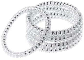 TXLEAPEY Gomas De Pelo Espiral 10 Uds. De Goma elástica de Color Dorado/Plateado for teléfono, Bandas for el Pelo, coleteros, Accesorios for el Cabello Coleteros Pelo Mujer(Silver)