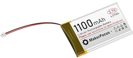 YELUFT 1 Stück 3.7V 1100mAh Lithium Polymer Wiederaufladbare Batterie 1S 1C LiPo-Akku mit Schutzplatte und Micro JST 1.25 Stecker für ESP32 Entwicklungsboard