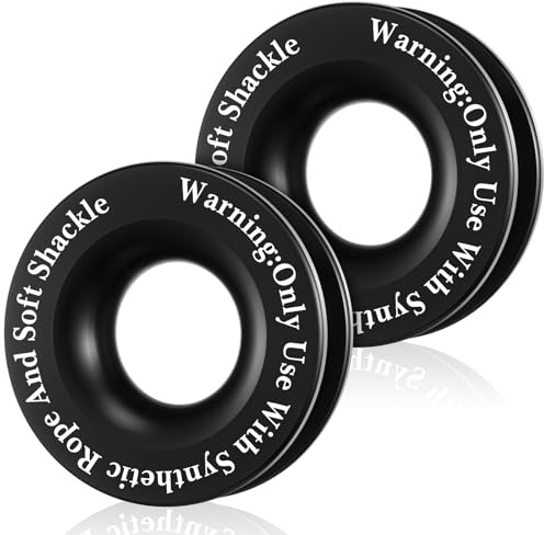 Otoolling 2 Stück Seilwinde Snatch Recovery Ring Block Riemenscheibe 66, 0,04 kg, kompatibel für SUV, UTV, ATV, Geländewagen und LKW, Riemenscheibe, Abschleppring für synthetisches Seil und weichen