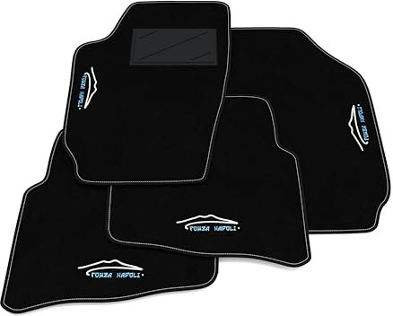 Auto Fußmatten Forza Napoli Meister 2025 kompatibel mit Skoda Fabia 1 2000-2007 | Maßgeschneidertes Teppich-Set, Personalisierte Auto Fußmatten Fußball