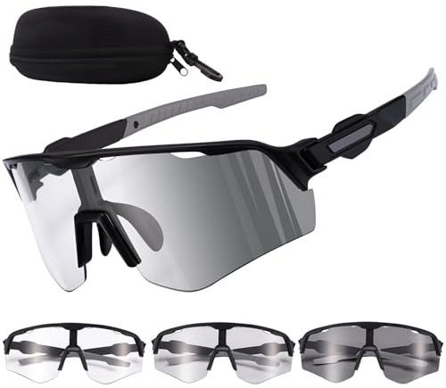 Utensilsto Fahrradbrille Herren Selbsttönend Brille Sonnenbrille Schwarz