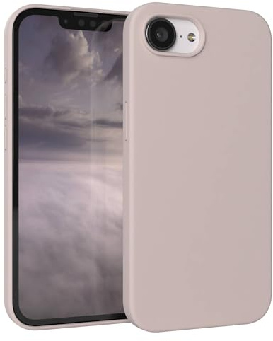 EAZY CASE Premium Silikon Hülle für iPhone 16e - Handyhülle, Stoßfest, Schutzhülle mit Kameraschutz, Kratzfester weicher Mikrofaser-Innenfutter, Slim Liquid Silikon Cover Case Bumper - Rosa Nude