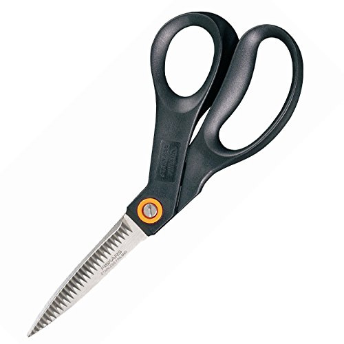 Fiskars Floristenschere mit gezahnter Klinge, Länge: 19 cm, Rostfreier Stahl-Klinge/Kunststoff-Griffe, Schwarz/Orange, S28, 1001544