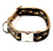 Hundehalsband, Alu-Max®, Soft Nylon, Braun, Beige Pfötchen, 45-70cm, 25mm, mit Zugentlastung