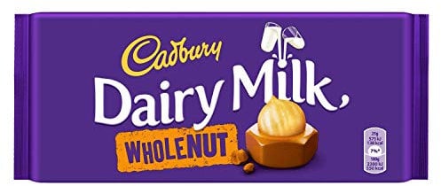 Cadbury Whole Nut Chocolate 2 x 200 g - Delicious Creamy Milk Chocolate with Whole Hazelnut Pieces - Delicious Candy with a Full-Bodied Taste - Whole Nuts