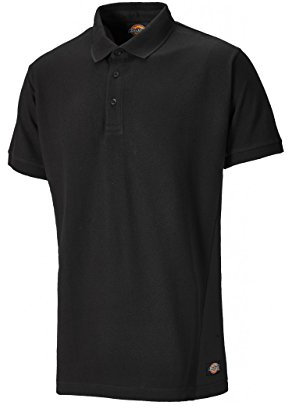 Dickies SH2004 BK S Size Small Two Tone Polo Shirt - Black