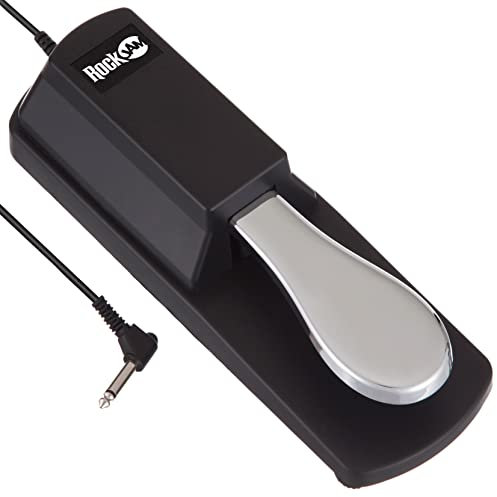 RockJAM RJSP01 Professional Sustain Pedal for Digital Pianos and Electronic Keyboards with Polarity Switch