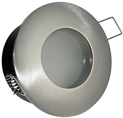 Kamilux 6er Set Power LED Bad Einbauleuchte Aqua IP65 230V GU10 edelstahl-gebürstet + Power LED 5 Watt in kaltweiss
