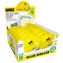 Pack de 10 + 2 rollers de colle permanent Dry & Clean Uhu - longueur 8,5 m