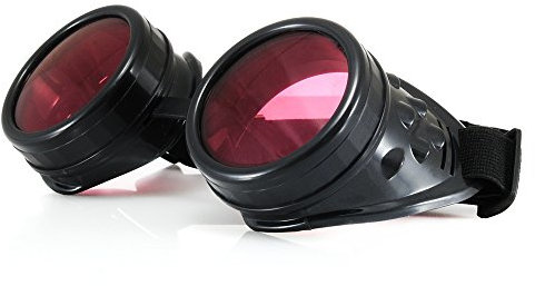 4sold (TM Steampunk Copper Schwarz Cyber Goggles Rave Goth Vintage Victorian Sonnenbrillen Plus extra klaren Gläsern