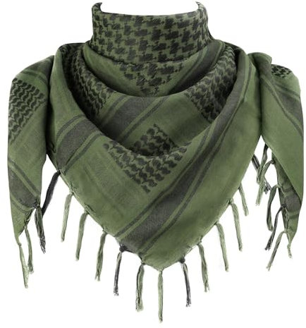 Explore Land Cotton Military Shemagh Tactical Desert Keffiyeh Scarf Wrap Olive Drab