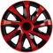 NRM KO237 Radzierblende Draco CS, Schwarz/Rot, 13 Zoll, 4er Set