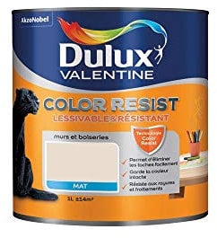 Peinture Color Resist Dulux Valentine - Lessivable et resistante pour Murs & Boiseries - aspect Mat Ambre Dure 1 L - Dulux Valentine