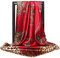 Hunker - Foulard en soie pour femme - Grand carré Satin 90 cm - Rouge - 89 cm