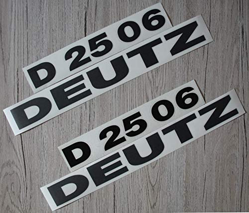 Deutz Aufkleber für Traktor D2506 Logo Emblem Sticker Label schwarz (ab 1974)