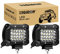 RIGIDON 2 Pcs 10 cm 60W phare de travail led quad, 9D 4 pouces 12V 24V lampe de travail led, feux de travail led pour offroad Voiture camions SUV 4x4 tracteur, projecteurs lumière feu antibrouillard