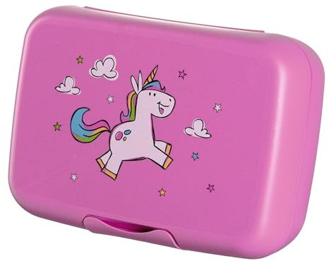 Leonardo Bambini Brotdose für Kinder 1 Stück, bunte Lunchbox mit Tieren bpa-frei, spülmaschinengeeignete Frühstücksdose, rosa 19 cm breit 022861