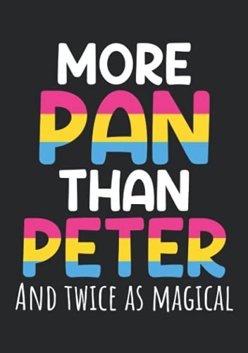 Notizbuch A5 kariert mit Softcover Design: Pansexuell Spruch More Pan than Peter LGBT Pride Flagge: 120 karierte DIN A5 Seiten