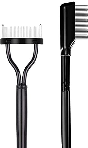 2 x Wimperntrenner, Wimpernkamm, Wimpernpinsel, Trenner, Wimpernkamm, Lockenwickler, Make-up, Mascara-Applikator, Augen-Make-up-Pinsel, Metallzahn, Wimpern, Pflegewerkzeug