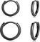 CERSLIMO Ohrringe Schwarz Creolen Silber 925 set 10mm 12mm Vergoldet Schmuck Valentinstag Geburstag Klein Geschenke für Damen Herren Mädchen Frauen Männer Beste Freundin Schwester Freunde