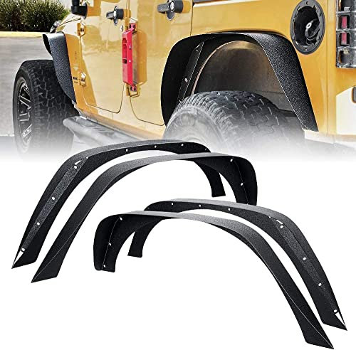 Kotflügelverbreiterungen aus Stahl, Radlaufbuchsen vorne und hinten, schwere Schwarze Kotflügel für Jeep Wrangler JK & JKU Unlimited 2007-2018 2/4 Türen