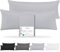 Barbons Seitenschläferkissen 40x145 Bezug 2er Set – 165 g/m² Oeko-TEX Zertifiziert Kissenbezug Kopfkissenbezug 100% Jersey Baumwolle Kissenbezüge Kissenhülle mit Reißverschluss (40x145-Grau)