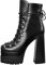 Only maker Damen Stiefel Plateau Stiefeletten Profilsohle Schnürstiefeletten Knöchelstiefel Combat Boots Lederoptik Schwarz 44 EU