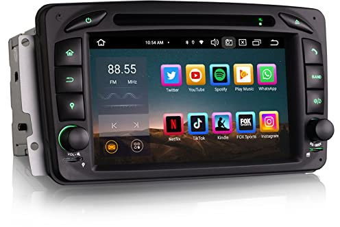 Erisin Android 13 8-Kern 4GB+64GB Autoradio GPS Navi für Mercedes Benz C CLK G Klasse W203 W209 W463 Viano Vito W639 7 Zoll Bluetooth 5.0 Touchscreen CarPlay Android Auto DAB+ DVD FM Radio DSP WiFi