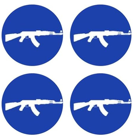 Sammys Shirt Store AK47 Kalaschnikow Gewehr Nummernschild/Kennzeichen Aufkleber Autoaufkleber 4er Set