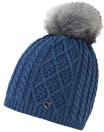 Ziener Damen Mütze | gestrickt, warm, Kunstfellbommel Illhorn