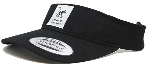 Surf Monkey Visiera Uomo/Donna - Golf/Tennis - Taglia unica - Cotone, Nero , Taglia unica