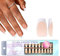 False Nails Kit, 300Pcs Nude French Press On Nails Short, Coffin Nail Tips Acrylic Fake Nails, 15 Sizes Soft Gel Fake Nails for Women Girls Women White Tip Nail Art(Nude French Coffin)