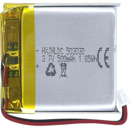 Batteria ricaricabile al polimero di litio CC 3.7V 500mAh 503030, adatta per prodotti elettronici fai da te 3.7-5V con sostituzione della batteria a 2 fili incorporata e luci LED