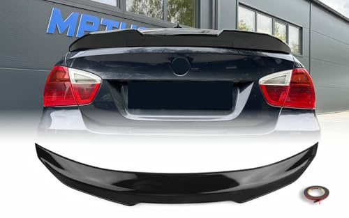 MpTuned Heckspoiler passend für BMW 3er E90 Limousine 2004–2013, Spoiler Lippe Kofferraum PSM, ABS Kunststoff, Schwarz Glänzend, Sport Design, Einfache Installation