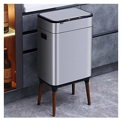 ZHCHAO Smart Capteur Corbeille peut être en acier inoxydable Rectangle poubelle poubelle haute poubelle de cuisine de cuisine poubelle peut être déchet automatique