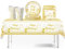 41Pcs White Gold Happy 16th Birthday Party Tableware Set - Plastic Table Cloth, Paper Plates, Napkins, Decorations Kit for Boy Girl